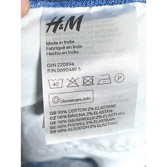 H&M Skinny Fit Coupe Moulante Jeans Mens 30x32 Distressed Ripped Grunge Skater - Picture 8 of 9